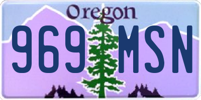 OR license plate 969MSN