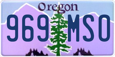 OR license plate 969MSO