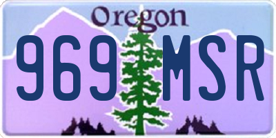 OR license plate 969MSR