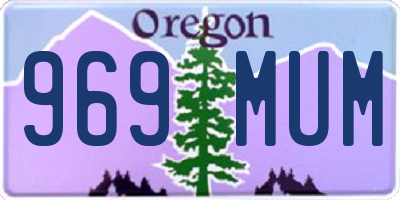 OR license plate 969MUM