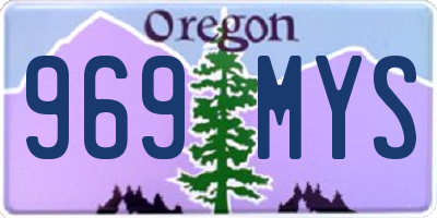 OR license plate 969MYS