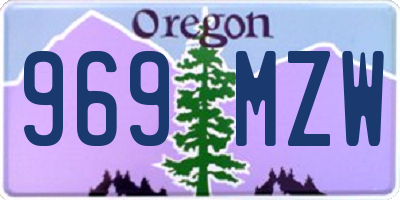 OR license plate 969MZW