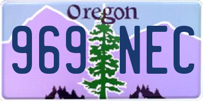 OR license plate 969NEC