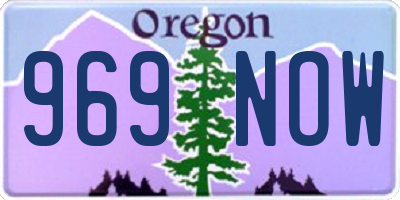 OR license plate 969NOW