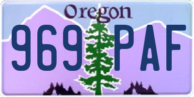 OR license plate 969PAF
