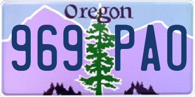 OR license plate 969PAO