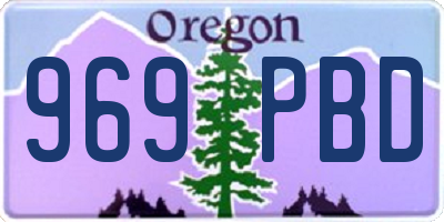 OR license plate 969PBD