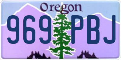 OR license plate 969PBJ