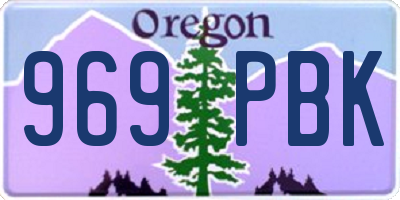 OR license plate 969PBK