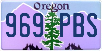OR license plate 969PBS