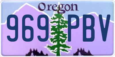 OR license plate 969PBV