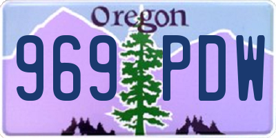 OR license plate 969PDW