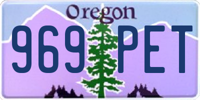OR license plate 969PET