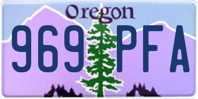 OR license plate 969PFA