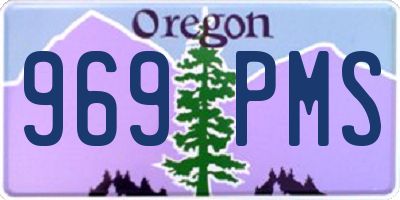 OR license plate 969PMS