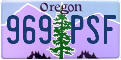 OR license plate 969PSF