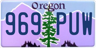 OR license plate 969PUW