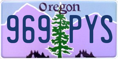 OR license plate 969PYS