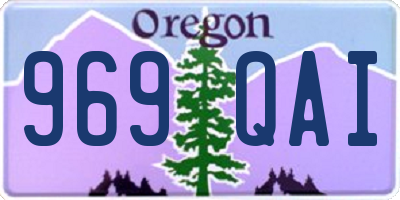 OR license plate 969QAI