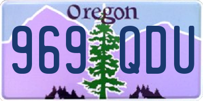 OR license plate 969QDU