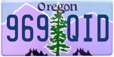 OR license plate 969QID