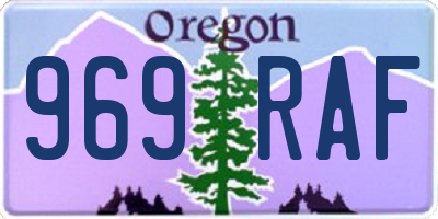 OR license plate 969RAF