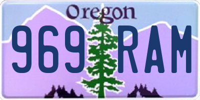 OR license plate 969RAM