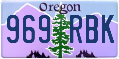 OR license plate 969RBK