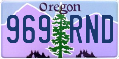 OR license plate 969RND