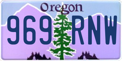 OR license plate 969RNW
