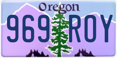 OR license plate 969ROY