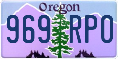 OR license plate 969RPO