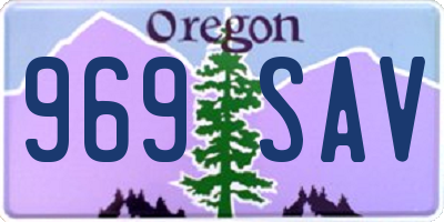 OR license plate 969SAV