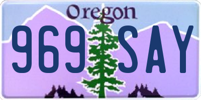 OR license plate 969SAY