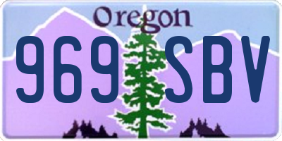 OR license plate 969SBV