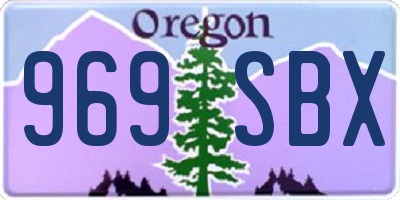 OR license plate 969SBX