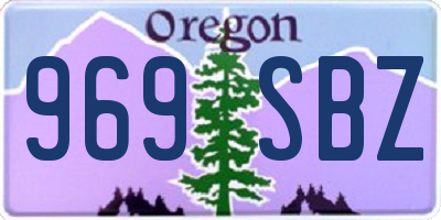 OR license plate 969SBZ
