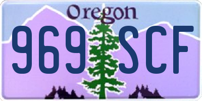 OR license plate 969SCF