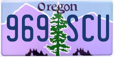 OR license plate 969SCU