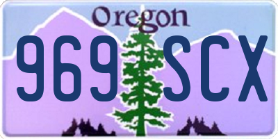 OR license plate 969SCX