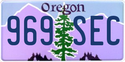 OR license plate 969SEC