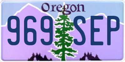 OR license plate 969SEP