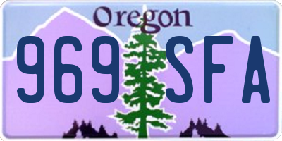 OR license plate 969SFA