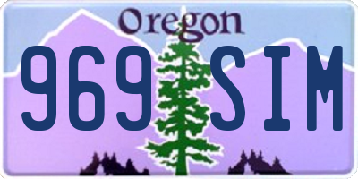 OR license plate 969SIM
