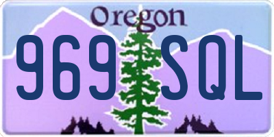 OR license plate 969SQL