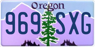 OR license plate 969SXG