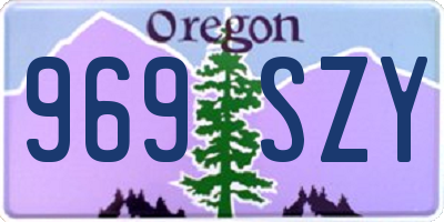 OR license plate 969SZY