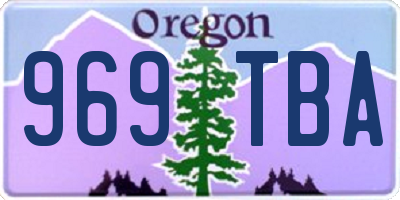 OR license plate 969TBA