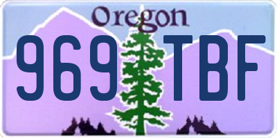 OR license plate 969TBF