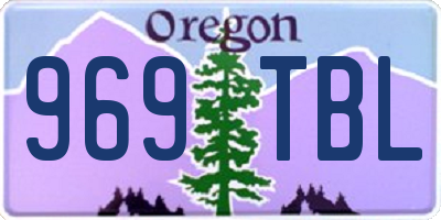 OR license plate 969TBL